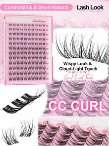YIDUO Wispy Lash Clusters CC Curl Individual False Eyelashes,8‑14mm Mixed Length Large Capacity Cluster Lashes,Soft Ultra‑Fine Fibers DIY Lash Extension Kit,Create Cat Eye & Doll Eye Look,Beginner Friendly Lashes For Daily Party Holiday Wedding Makeup - CC - View 4