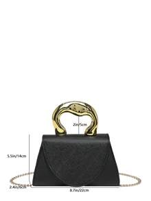 Tas Tangan Wanita Model Modis Kapasitas Besar, Desain Minimalis Terbaru Musim Gugur 2026, Tas Selempang Kasual dari Logam untuk Wanita - Hitam - View 3