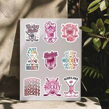 60pcs Pink Girly Hockey Stickers, Waterproof Vinyl Stickers, Suitable For Phone Case, Tablet, Laptops, Water Bottles, Journaling. - Pink - View 8