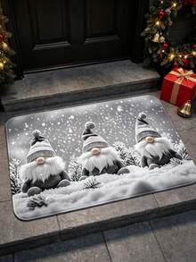 1pc Elegant Tone White Beard Gnome Doormat, Plush Rug, Welcome Mat, Carpet, Floor Mat, Outdoor Doormat, Kitchen Rug, Home Decor, Front Door Mat, Area Rug, Outdoor Mat, Home Decor, Area Carpet, Garden Rug, Washable Carpet - Multicolor - View 2