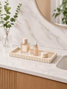 Silicone Vanity Tray Set, Scalloped Edge Decorative Organizer Trays, Multi-Size Bathroom Countertop Storage For Perfume, Makeup & Jewelry - Multicolor - View 5
