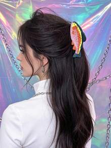1pc Creative Colorful Trout Shaped Hair Claw Clip For Women, Fun Cartoon Animal Hair Claw, Niche Unique Personalized Back Head Bun Hair Clip, Quirky Distinctive Decorative Hair Accessory, Secure Grip, Versatile - Multicolor - View 7