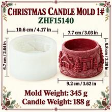 3D Christmas Candle Jar Mold, Silicone Winter Village Snowman Pine Tree Container Mold For DIY Scented Candle Making, Resin Plaster Crafts And Holiday Gifts - Mold - View 8