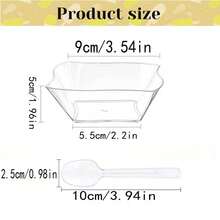 Wavy Square Snack Dish, Transparent And Fresh Texture, Comes With Matching Small Spoon, Suitable For Serving Fruits, Mousse Pudding, Cold Appetizers And Desserts, Perfect For Cold Buffet, Tea Break Party, Home Gathering Platter, Unique And Elegant Design, Easily Enhances Table Display Style, Creates Exquisite Food Presentation Effect - Transparent - View 2
