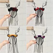 1pc Halloween Headband Dark Rose Skull Pumpkin Ghost Head Accessory - Multicolor - View 1
