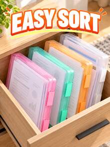 Minimalist Desktop File Organizer Transparent Plastic Bill Organizer Box Desktop Paper Document Storage Box Plastic Document Storage Box School/Home Exam Paper Organizer Box Room Decor Dorm Essentials College Back To School Season - Multicolor - View 8