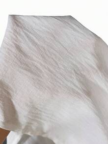 Women's Solid Color Loose Casual Turndown Collar Lantern Sleeve Shirt Spring White - White - View 7
