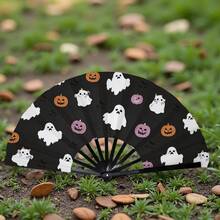 Quạt xếp trang trí không khí tiệc Halloween họa tiết mèo ma bí ngô hoạt hình dễ thương in tràn toàn thân vui nhộn - Nhiều màu - Xem 4
