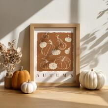 1pc Frameless Rustic Farmhouse Pumpkin Fall Harvest Thanksgiving Wall Art Print, Cozy Dorm Bedroom Party Decor, Back To School Funky Posters - Multi-color - View 4