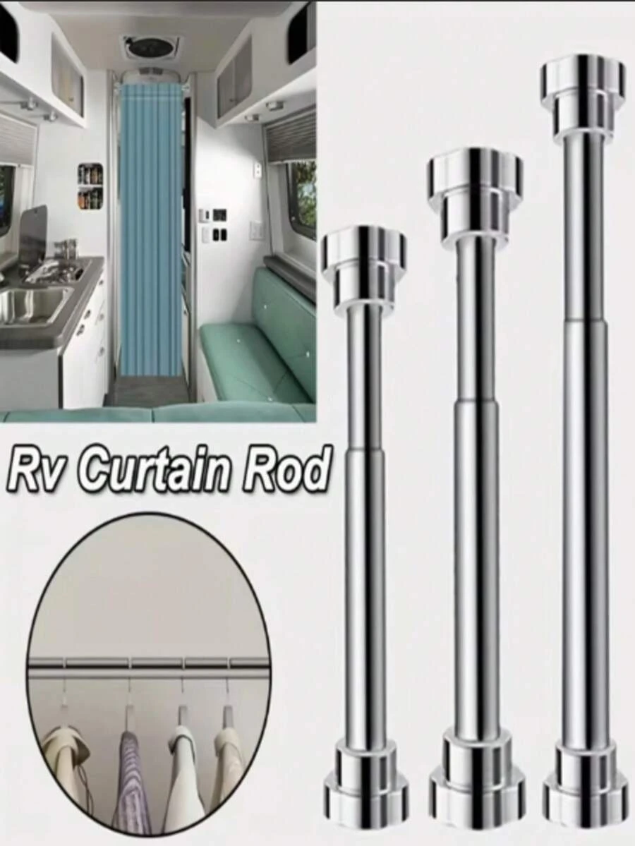 Modern Telescopic Stainless Steel Drying Rack - Adjustable Non-Drill Telescopic Hanging Rod, Suitable For Bathroom, Bedroom And Balcony, Durable Metal Design With Multiple Hanging Options - X - View 1