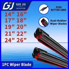 1 buah Bilah Wiper Kaca Depan Mobil, Wiper Tulang Lunak Dua Lapis, Pilihan 14-26 Inci, Wiper Kaca Depan, Pas Fleksibel, Pembersihan Kaca Cepat Saat Cuaca Hujan - hitam - View 3