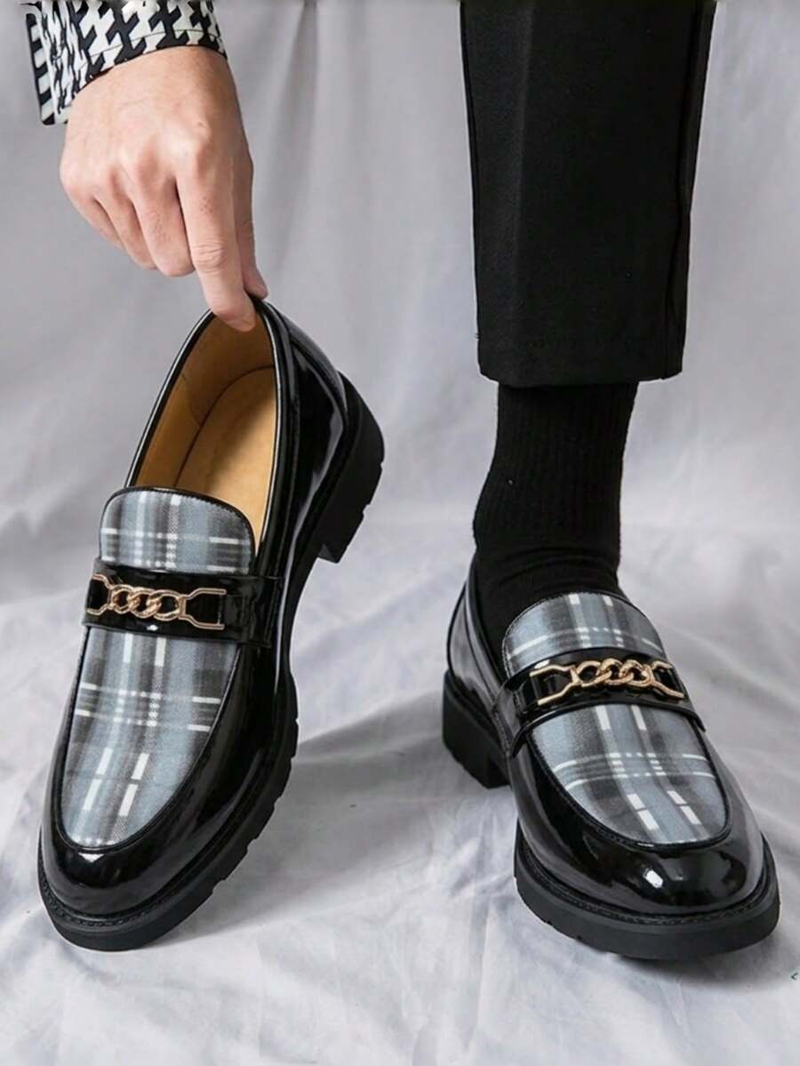 Men's Buckled Pu Leather Shoes For Banquets, Parties, Dancing, Weddings As Groom/groomsman