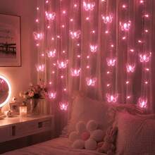 1PC LED Butterfly Curtain Light, Fairy Decoration Light, Suitable For Christmas, Bedroom, Living Room, Windows, Walls, 8 Lighting Modes, USB Power Supply, Romantic Atmosphere Decoration Light, Used For Indoor Home Decoration, Birthday Celebration - Butterfly Curtain Light - View 13