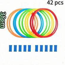 21pcs Agility Ladder Ring Set, 38CM Speed Training Obstacle Rings, Non-Slip Football Training Cones, Sports Training Fitness Equipment - Multicolor - View 15