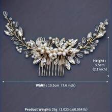 1pc Rhinestone Headpiece For Ball, Banquet, Bridal Wedding Hair Styling, Women And Girls Hair Accessory Hair Comb - Multicolor - View 5