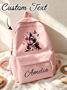 Ransel Perjalanan Fashion Kustom, Ransel Alfabet 26 Huruf yang Dipersonalisasi, Ransel Kasual Warna Polos Nilon yang Dipersonalisasi - MultiWarna - View 2