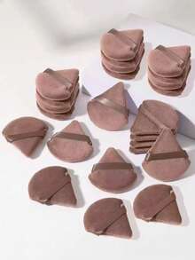 24pcs 15pcs 8pcs/5pcs Triangle Sponge Puff For Loose Powder Setting Makeup Face Soft Triangle Puff Suitable For Loose Powder Body Fan Velvet Makeup Sponge Foundation Blending Sponge Set Beauty Makeup Tools - Brown - View 8