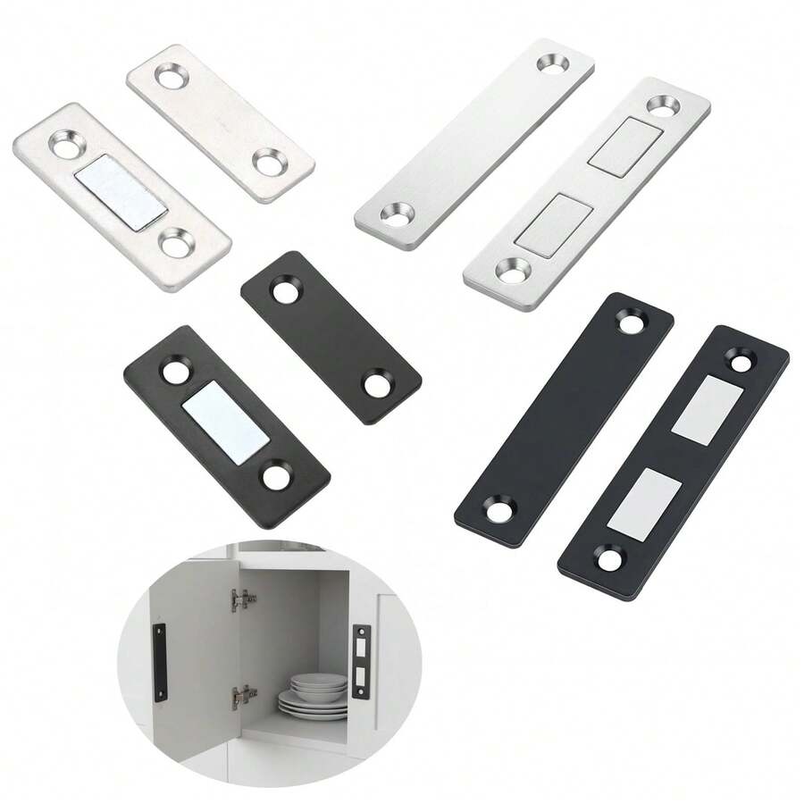 2 Pcs Invisible Cabinet Door Catch No Drilling ABS Plastic Sliding Wardrobe Closet Hardware - Multicolor - View 1