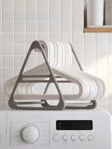 Plastic Vertical Hanger Organizer Rack, Space‑Saving Hanger Storage Holder, Desktop Stand For Closet, Balcony & Laundry Room - View 6