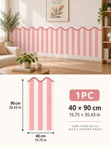 SUPSTICKER 半牆波浪邊緣牆貼，可移除 DIY PVC 牆面裝飾，適用於客廳、臥室、居家翻新 - 1PC - 查看 13