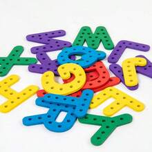 1 Set Wooden Letter Lacing Puzzle English Word Spelling Game For Kids, Fine Motor Skills Training, Early Education Teaching Toy - Multicolor - View 5