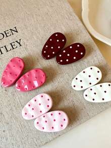 8pcs Mini Polka Dot Oval Hair Clips, Simple Side Bang Hair Clips, Fresh Women's Hair Accessories, Suitable For Daily Commute And Outings, Women's Hair Clips - Multicolor - View 7