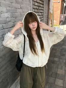 Cardigan Rajut Longgar Berongga Gaya Korea Terbaru untuk Wanita, Cocok untuk Musim Gugur. - Putih - View 4