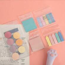20pcs Morandi Solid Color Transparent Sticky Notes, Semi-Transparent Writable Memo Pads, Strong Adhesive No Residue, Student Textbook Marking Note Index, Office Memo Highly Attractive Stationery Supplies - A - View 8
