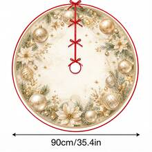 1件香檳珍珠紋理聖誕球圖案聖誕樹裙，優雅配色節日裝飾，5種尺寸，中性節日禮物，適用於居家與派對聖誕家居裝飾 - 香檳珍珠質感聖誕球 - 查看 14