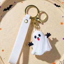 1pc Halloween Pumpkin Keychain, Cute Cartoon Pumpkin Charm, Soft Rubber Keyring, Car Pendant, Bag Accessory, Festive Gift - Multicolor - View 12