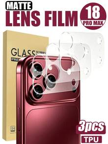 Pelindung Layar Kamera, Gaya Matte Transparan, Kompatibel dengan iPhone 18 Pro Max/18 Pro/17 Pro Max/17 Pro. Alas Lembut Tahan Gores, untuk Melindungi Lensa dan Kamera. Perlindungan Lensa Harian yang Penting, Kompatibel dengan Casing Ponsel. Isi 3 buah - Clear - View 6