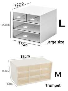 1pc Desktop Storage Box, Transparent Drawer-Style Organizer Cabinet For Cosmetics, Jewelry, Stationery, Office Supplies, Small Items, Dust-Proof Display Box, Suitable For Bedroom, Vanity, Office Desk, Bathroom, Kitchen Countertop, Holiday Gift - Multicolor - View 5