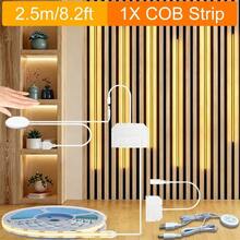Acosh Neon Dimmable Touch Sensor COB LED Strip Light With Penetrable Wood Dimmer Switch, 0.5m 1.5m 2.5m Under Cabinet Lights, Vibrant Warm Light Display For Collection Showcase Wardrobe Bookcase Kitchen Bedroom Holiday Illumination - Warm White - View 16