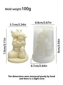 Christmas Boot Silicone Mold, 3D Reindeer Snowman Inner Sock Mold, Aromatherapy Candle Holiday Casting Tool, Plaster Decor, Christmas Handmade Gift - Christmas Candle Molds - View 8