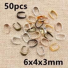 50pcs Small Pendant Clips Pinch Bail Clasps Buckle Charm Necklace Hook Connector For DIY Jewelry Making Cameo Tray - U Shape - View 24