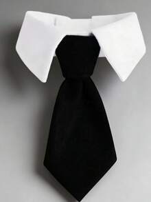 1pc Adjustable Pet Tuxedo Bowknot Collar, White Collar Black Bowknot Formal Decorative Accessory, Suitable For Cats And Small Dogs Gentleman Neckwear, Applicable For Parties And Photo Shoots - Black and White - View 16