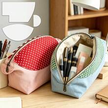 3pcs Handmade Fabric Shell Sewing Template DIY Storage Bag & Zipper Pouch Quilting Templates Two Sizes Of Sewing Patterns To Choose From Durable PET Material Ideal For Making DIY Gifts For Friends And Family Cutting Templates For Craft Enthusiasts - Classic - View 7