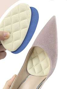 6pcs Self-Adhesive Soft Diamond Pattern Forefoot Sponge Pads, Soft Shock-Absorbing Insoles For Loose Shoes, Reusable Pressure Relief Shoe Size Adjuster - Invisible Fit, All-Day Comfortable Forefoot Cushion - Beige - View 4