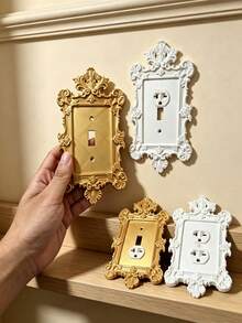 1pc Unique Elegant Gothic Black/White/Gold Switch Cover, European & American Style Wall Switch Cover Panel, Fun Light Switch - Creative 3D Switch Panel, Decorative Light Switch Cover, Vintage Theme Decorative Switch Cover - Outlet Cover - Multiple Styles - View 8