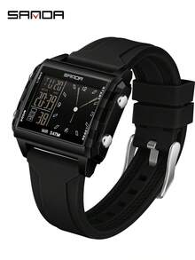 Top Brand Men's Luxury Sports Multi-Function Waterproof Fashion Alarm Date Week Quartz Digital Watch, Casual Style SANDA 6273 - Black - View 4
