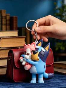 MASSDI Keychains, Personalized Bluey 2D Acrylic Keychain, Flat Cartoon Dog Character Charm, Thin Lightweight Build, Rust-Proof Metal Split Ring, Single Pack, Handbag Pendant, Backpack Decor, Celebration Ornament, Party Favor, Holiday Gift Accessory - Multicolor - View 8