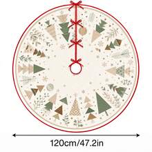 1pc Geometric Patchwork Christmas Tree Pattern Christmas Tree Skirt, Elegant Color Holiday Decoration, 5 Sizes, Unisex Holiday Gift, Suitable For Home And Party Christmas Home Decor - Geometric Collage Christmas Tree - View 13
