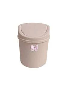 Cute Bow Decor Desktop Trash Can, Mini Desktop Wastebasket, Portable Countertop Trash Can, Flip Lid With Cover, Suitable For Bedroom, Dorm, Office, Vanity, Countertop, Home Essential, Unique Birthday Gift, Back To School Gift, Holiday Gift, Party Gift - A - View 13