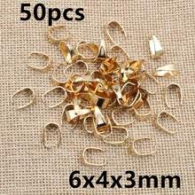 50pcs Small Pendant Clips Pinch Bail Clasps Buckle Charm Necklace Hook Connector For DIY Jewelry Making Cameo Tray - U Shape - View 25