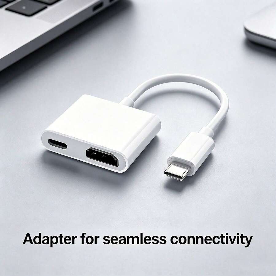 1個 1080P 數位 AV 轉接器 影音同步螢幕轉換器,附充電埠,相容 iPhone 17/16/15/14/13/12/11 及其他系列裝置,可連接至 HDTV/投影機/螢幕 - 查看 1