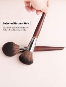 24/21/15/9/8/7/6/5/3pcs Faux Rosewood Handle Makeup Brush Set, Soft Fluffy Bristles, Neat Tips, Skin-Friendly And Non-Irritating, Moderate Powder Pickup With Minimal Fallout, Meets Full Face Makeup Needs - Redwood - View 4