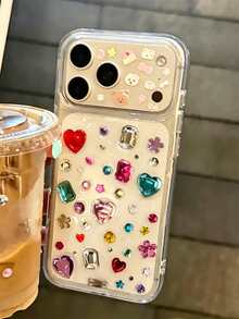 Casing Ponsel Kreatif dari Resin Epoksi Dopamin dengan Hiasan Berlian Imitasi Mengkilap, Kompatibel dengan iPhone 18 Pro Max 18 Pro 17 Pro Max 17 Pro 17 16 Pro Max 16 Pro 16 15 Pro Max 15 Pro 14 Pro Max 14 Pro 13, Gaya Seni Y2K dengan Penutup Belakang Transparan Berkilau - Clear - View 6