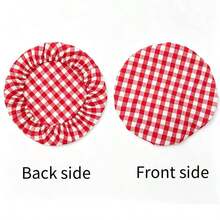 3PCS Multi-Size Reusable Bowl Covers, For Christmas Holiday Bread Fermentation, Red And White Plaid Pizza Dough Covers, Suitable For Parties, Elastic Covers, Suitable For Yeast Fruit Salad (0.5-0.8cm Plaid Mixed) - Red - View 8