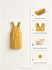 Black Waterproof Oil-Proof Cross-Back Apron, Cargo Style Style For Cooking, Baking, Kitchen Use, Unisex - Multicolor - View 9