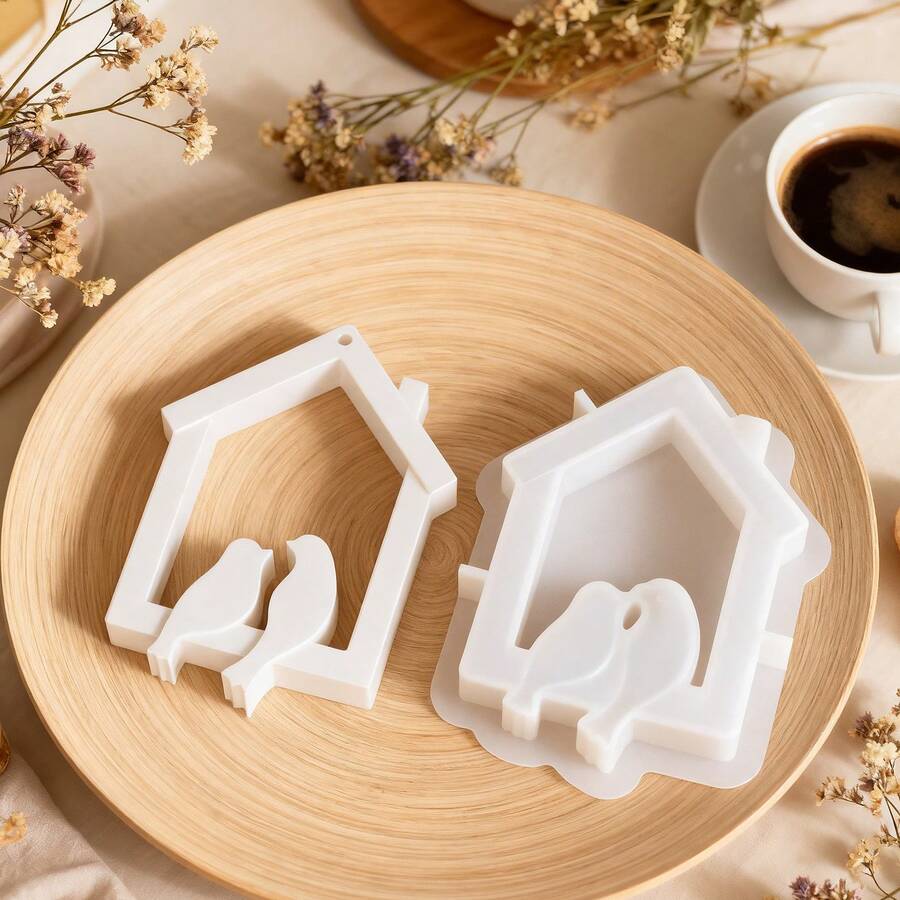 SILIKE LUFEI Love Bird Aromatherapy Plaster Ornament DIY Resin Mirror House Bird Hanging Decor Silicone Mold - Silicone Mold For DIY Crafts - Silicone Mold - View 1